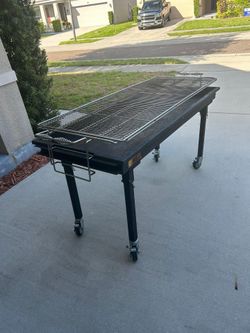 Heavy-Duty Outdoor Portable Steel Charcoal Grill w/ Removable Legs