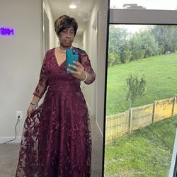 Burgundy Gown, Size 8
