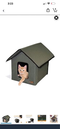 Outdoor cat house 2-door (olive)