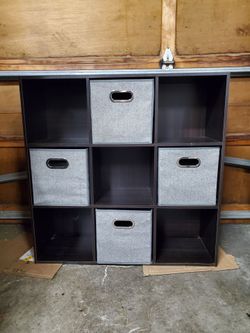 Shelf with bins