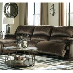 3-Piece Power Reclining Sectional with Chaise - Chocolate