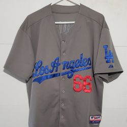 Majestic Angeles Dodgers Puig #66 Mens size 54