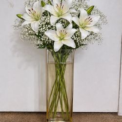 Tall Modern Square Glass Vase - 23 “ Elegant Clear Floral Decor