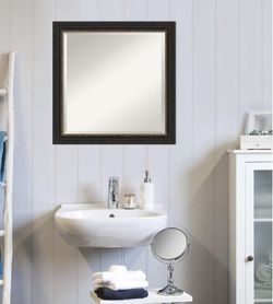 Amanti Art Square Bronze/copper Beveled Modern Mirror