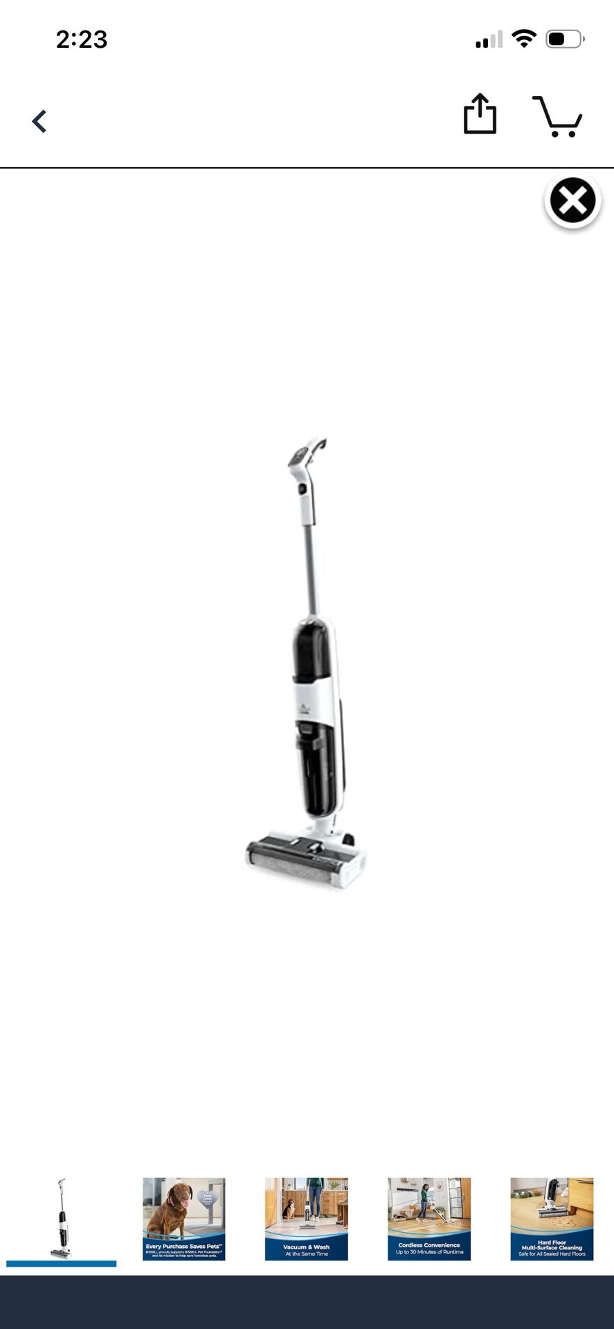 Bissell 3548 TurboClean Cordless Hard Floor Cleaner Mop and Lightweight Wet/Dry Vacuum