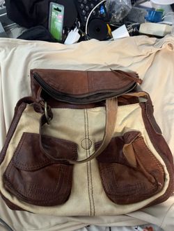 Lucky Brand Canvas & Leather Purse Bag