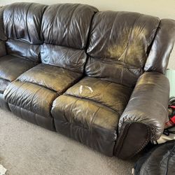 Leather Recliner Couch