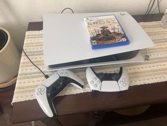 PS5 (with two controllers and Ghost of Yotei)