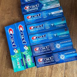 9 Various Crest Toothpaste, All $20