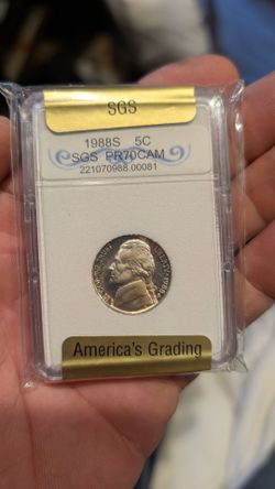 SGS 1988 s nickel great gift collector coin
