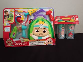Cocomelon JJ Doctor Checkup Toy & Sippy Cups New