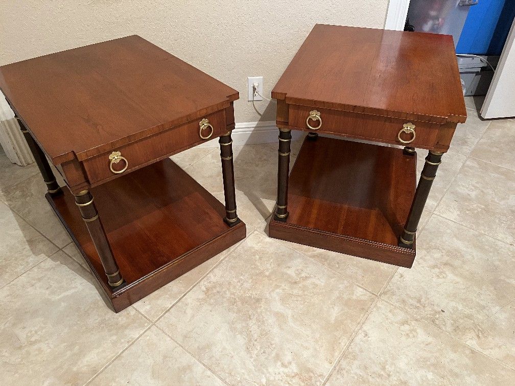 All Wood Empire End Tables