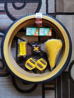 NEW Bicycle Bmx Parts Bundle 24" Yellow