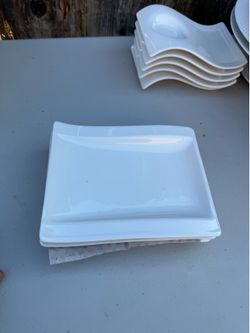 Villeroy & Boch NewWave Rectangular Porcelain Plates – Set of 5