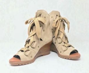 NEW Sorel Lace Up Suede Sandal Ankle Boot Size 9.5