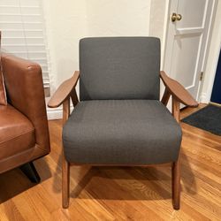 Grey Wooden Arm Chair