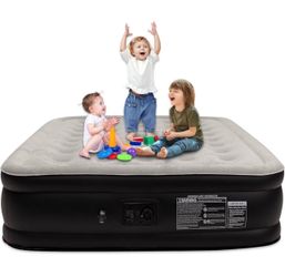 Air Mattress Queen with Built in Pump, Max 660 lbs Weight Capacity - 16" Foldable Portable Inflatable Mattress for Guests, Home, and Camping