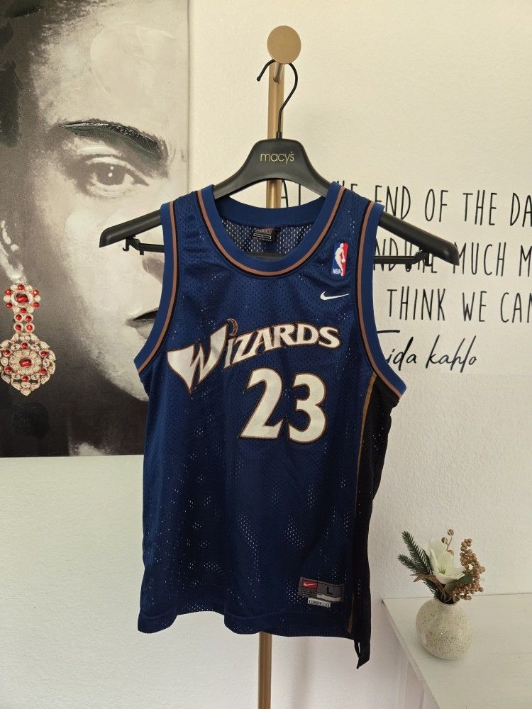 Vintage Nike Michael Jordan Washington Wizards Basketball Jersey #23 Kids Size L