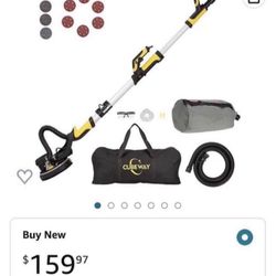 CUBEWAY Drywall Sander with Vacuum Attachment, Innovative Fixture for Ceiling Sander, Electric Drywa