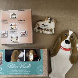 Dog Beagle Frame, Salt And Pepper And Spoon Rest 