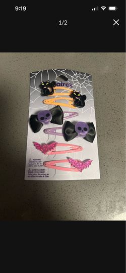 NEW  6 girls Halloween hair clips