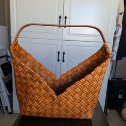 Extra Large Vintage Woven Basket Beach Bag