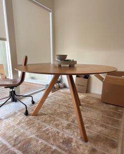 HAY CPH20 120cm Round Wood Dining Table with Splayed Legs