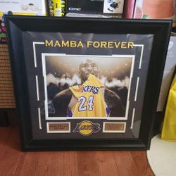 Rare Kobe Bryant MAMBA FOREVER Yellow Jersey Unique LA Lakers Large Picture 22.5x23.5 NBA Wall Art