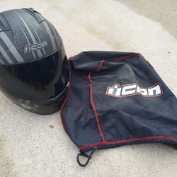 Icon Helmet + Captain America Leather Motorcycle Jacket