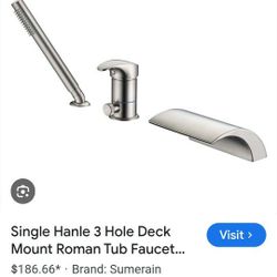 Single Bath Faucet Sumerain Waterfall W/Shower Wand NIB