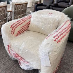 Teddy Accent Chair by Drew Barrymore, Cream Tweed, New