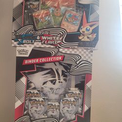 Pokemon Scarlet violet white flare binder victini illustration collection poster black bolt