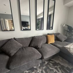 Gently Used - 142” Feather- Filled Sectional