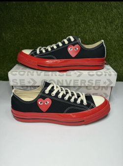 Converse PLAY Comme des Garcons Chuck Taylor Low Top Canvas Black/Red Size 12