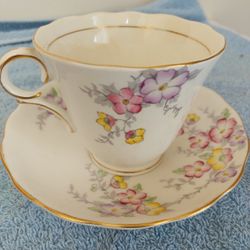 Vintage Colclough Bone China Cup & Saucer #6593