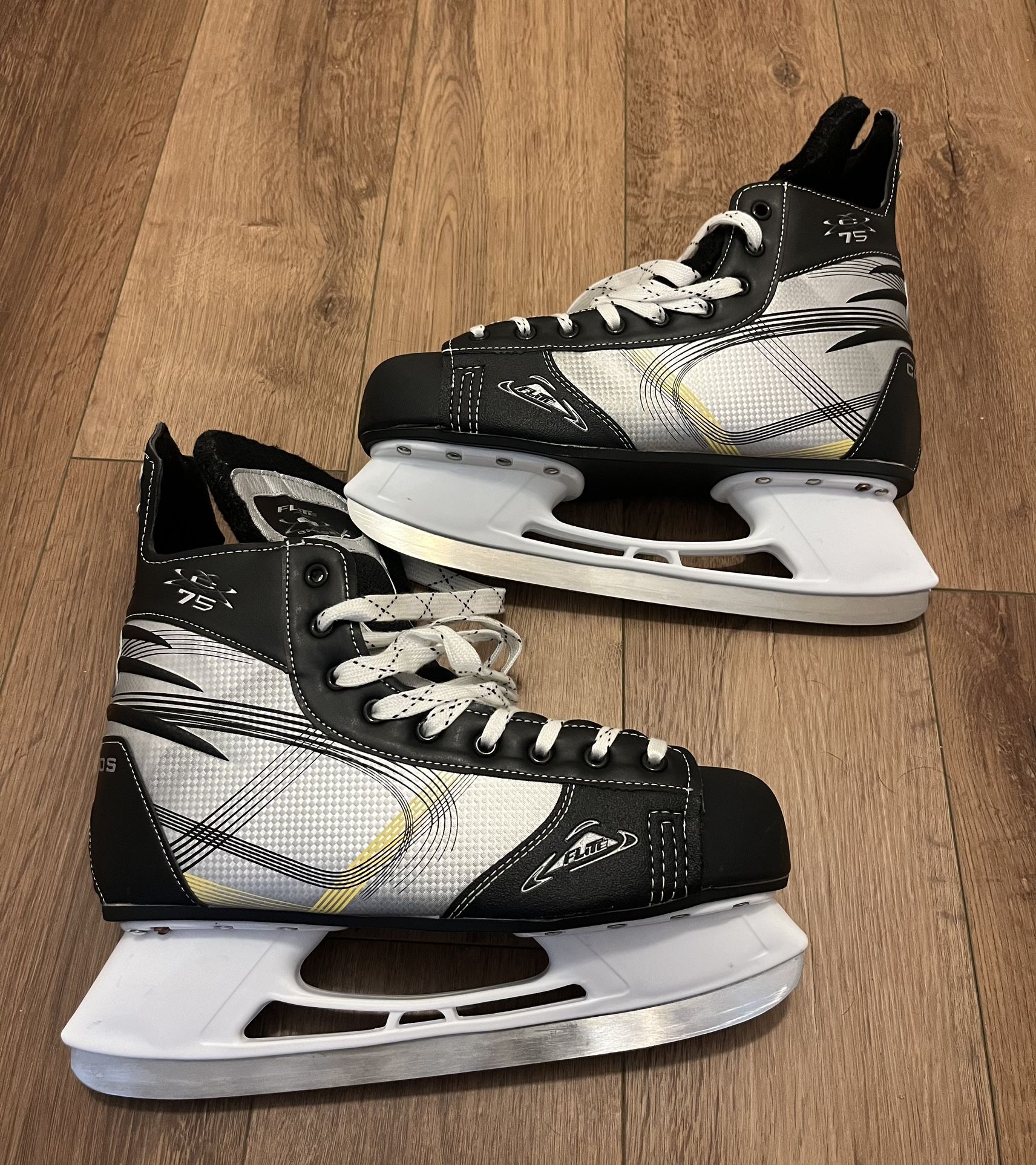 Flite Chaos C-75 Ice Hockey Skates Mens Size US 14 Black - Used 1 Time Only!