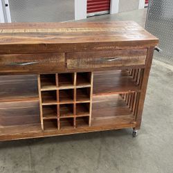 wood bar cart kitchen island on wheels