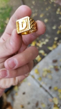 Gold plated Diamond branded ring 24kgb
