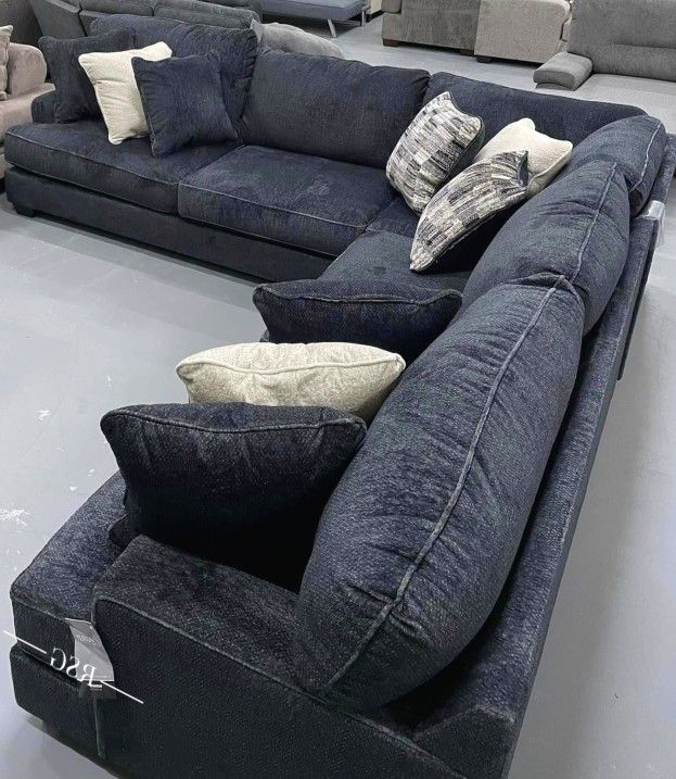 Charcoal L Shaped 3 Piece Modular Sectional Couch W Reversible Cushions ⭐$39 Down Payment with Financing ⭐ 90 Days same as cash