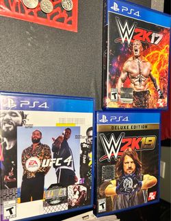 PS4 Games Bundle – UFC 4, WWE 2K17, WWE 2K19