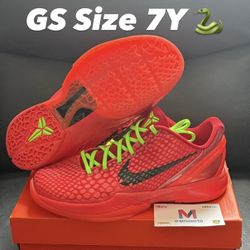 Kobe 6 Protro Reverse Grinch GS Size 7Y Grade school 7 Nike Air Jordan Retro Youth Boys Kids VI Orange Dodgers Caitlin Clark Jalen Brunson Sabrina KD 