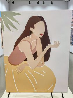 Stunning BoHo Woman Reflecting Cnvas Art/Picture/Painting 20" X 15"