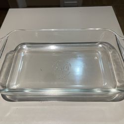 Anchor Hocking #432 Fire King Clear Glass Baking Dish Vintage Antique Casserole