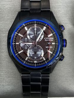 Citizen Eco-Drive Chronograph Black Stainless Steel Watch (A1D029447)
