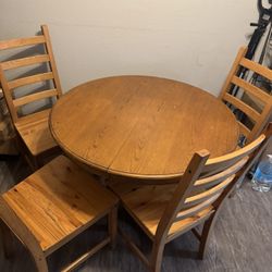 round wood kitchen table 