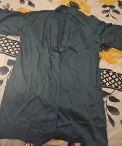 Emerald Green Kimono Satin Robe 