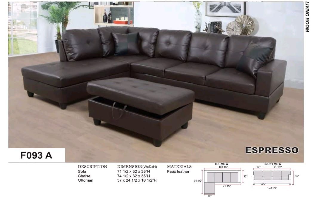 Sectional and ottoman