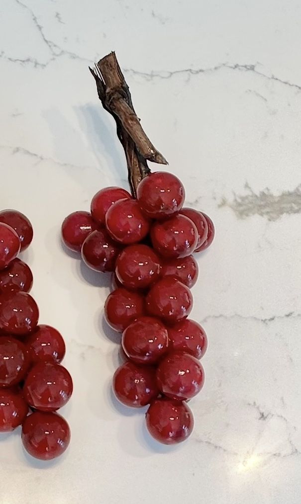 New! Alabaster Grapes with Real Vine Stems Made Volterra Italy.