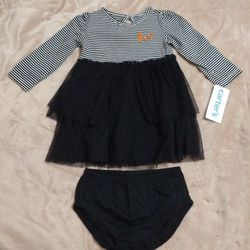 NWT Girls Carter Halloween Two-piece Dress Set Size 12 Months