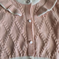 Knitted Cardigan Sweater Baby Girl Size 12 M